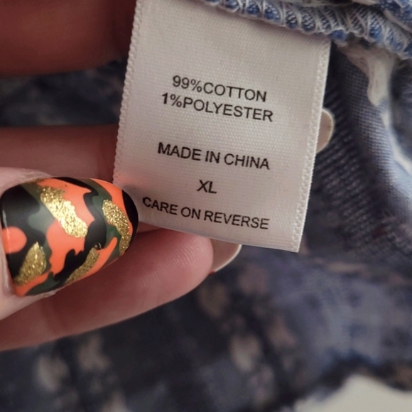 New York & Company Blue Ruffle Keyhole Blouse with Lace Accents Size XL - Picture 11 of 14